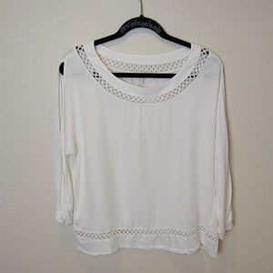 NWT Ella Moss white split sleeve top small